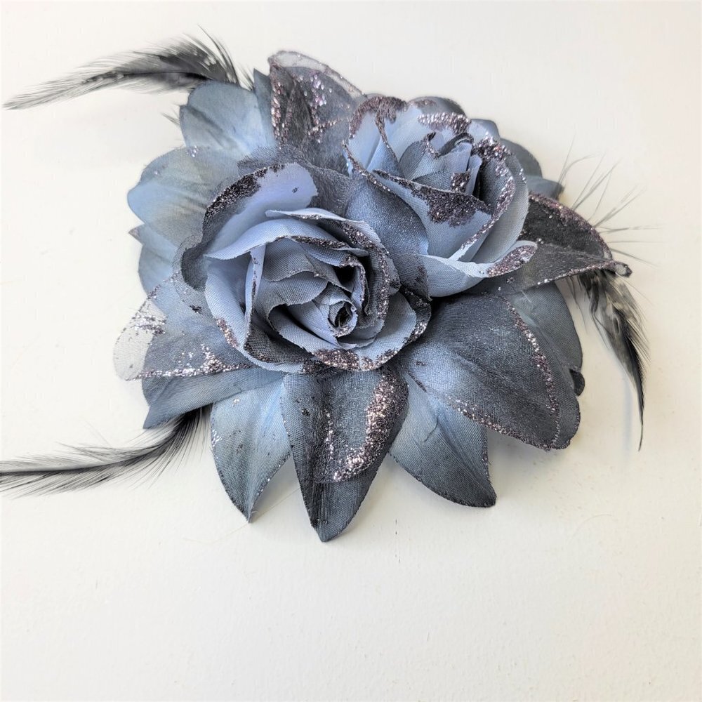 Girls Children's Glitter Roses Flower Hair Accessory Glitter Flower Corsage